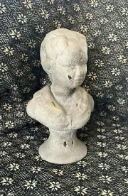 New Primitive Vintage Antique Style BOY HEAD BUST STATUE Figurine Figure 9"