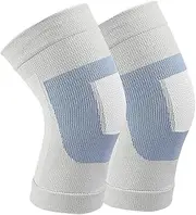 Beavorty 1pair Elastic Knee Support Sleeves for Warmth and Lightweight Compression Pads for Weightlifting Yoga Outdoor Sports and Everyday Use Grey