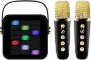 [ecaqlin] Portable Bluetooth Speaker Wireless Bluetooth 5.3 Heavy Bass Soundbar Audio System with Microphone Pick-Up Light Durable Easy Install,Black