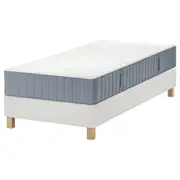 LYNGÖR divan bed, Valevåg firm/light blue white, Single