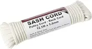 Merriway BH03161 Waxed Cotton Sash Window Pulley Cord, 12.5M x 6mm (40.6ft x 1/4 inch), Cream