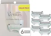 Venus Gillette Intimate Grooming Razors for Women, 6 Razor Blade Refills