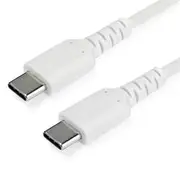 StarTech 1m USB C Charging Cable, Durable Aramid Fiber M/M 60W White - RUSB2CC1MW