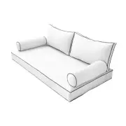 |COVER ONLY| Style2 Twin Contrast Trim Daybed Mattress Bolster Back Covers AD106