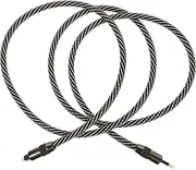 QUMIIRITY Optical Audio Cable Square to Round Fiber Connection for Hi Fi Audio Systems High Definition Digital Transmission Stable Signal Male to Male Cord for Home Theater