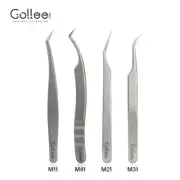 Gollee Sliver Stainless Steel Tweezers Anti-static For Eyelash Extension