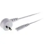 Doss IEC C7 Appliance Power Cord Flat Mains To Fig 8 Lead Right Angle Plug 2m