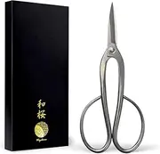 Wazakura Yasugi Stainless Steel Made in Japan Ashinaga Bonsai Scissors 8" (200 mm), Pruning Shears, Japanese Gardening Tools (Yasugi Stainless Steel Traditional Ashinaga)
