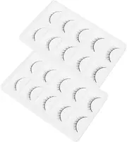 WRITWAA Waterproof Fiber Eyelashes 2 Boxes of 10 Pairs Natural Appearance for Eye Makeup Supply