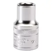 Draper 6 Point Imperial Socket 1/2" Sq Dr 7/16" Knurled Ring Chrome 16625