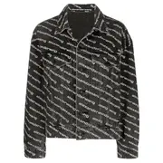 [Alexander Wang] 深色牛仔布落後徽標夾克