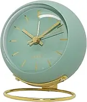 Desk Alarm Clock with Light Battery Operated Silent No Ticking Analog Alarm Clock for Bedside Bedroom Office