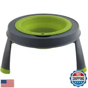 Dexas Popware for Pets Single Elevated Pet Feeder, Large, Gray/Green