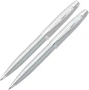 [Sheaffer] 100, Brushed Chrome, Nickel Trim, Ballpoint Pen & 0.7mm Pencil Set (E9930651-30)