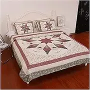 Quilt Set Queen Size Lightweight Summer Soft Cotton Patchwork Quilted Classic Floral Pattern Bedspread Quit Set 3 Pieces（(1 Quilt and 2 Pillow Shams) (Color : B, Size : 250x230cm-48x74cm x2)