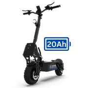 VOLTRIUM Rogue Dual Motor Adult Electric Scooter Black/Cyan 20Ah Battery with Off-Road Tyres