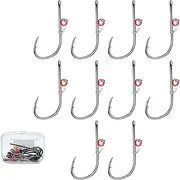 Live Shrimp Hooks Fishing Saltwater, 10Pcs Live Shrimp Fixed Baitholder Hooks Carbon Steel Barbed with Holes, Freshwater Saltwater Fishing Accessory