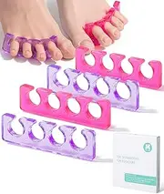 DR. JK- Toe Separators for Pedicure, 2 Pairs, Pink & Purple, Toe Separators for Women Pedicure, Toe Spreaders for Women, Gel Toe Spacers for Pedicures, Pedicure Toe Separators for Women, Toe Dividers