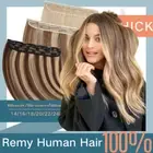 Thick Remy One Piece Clip In 100% Remi Human Hair Extensions 3/4 Full Head Short