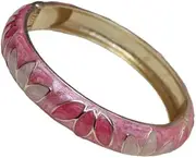 [NXAWUE] Cloisonne Bracelet,Enamel Bracelet, Retro Cloisonne Enamel Clover Flowers Bracelet Spring Hinged Cuff Bangles for Women Chinese Traditional Handcrafts