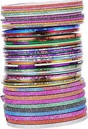 50 Rolls Nail Gold and Silver Thread DIY Nail Tape Nail Stickers for Nail Art Nail Tip Striping Tape Nail Design Tape Nail Art Tape Nail Striping Tape Line Tape Line Sticker Baluue