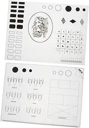 CALLARON 2pcs Silicone Nail Art Mat Washable Manicure Pads for Practice Design for Professionals Personal Use for Easy Cleanup and