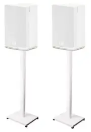 Pair 37” Steel White Stands For Paradigm PW 600 Bookshelf Speakers