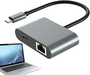 USB Ethernet Adapter | Gigabit Smart USB C Hub Ethernet - Computer Internal Components and Accessories for Monitor Projector Laptop Phone Classroom Travel Offices