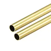 Brass Round Tube 300mm Length 9.5mm OD 0.5mm Wall Thickness Seamless Tubing 2pcs