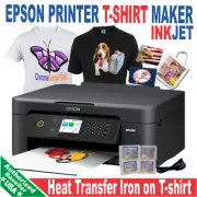 Epson Printer with dye InkJet for Iron Transfer Print T-Shirt Start Bundle