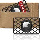 SUPFINE 2 Pack Airtag Holder Wallet, Slim Card Case Keychain for Apple Air Tag,