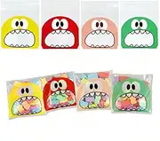 Taoluwin 400Pcs Cookie Bags, Self Adhesive Plastic Treat Bags, 10x10cm Cellophane Candy Bag, Bakery Bag for Cookies, Chocolates, Snacks (Red/Yellow/Green/Pink, 100 Each)