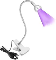 Meitawilltion 3W U V LED Nail Lamp, Mini Led Nail Light Gel Lamp for Nails with Securing Clip,3W UV LED Nail Dryer,Portable UV Light for Salon Nail DIY Home-Silver