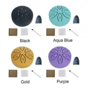3 Inch 6-Tone Steel Tongue Drum Mini Hand Pan Drums with Drumsticks Rain Yoga