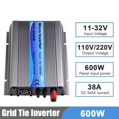 MPPT Solar Grid Tie Inverter Battery Input Panel Home System DC11-32V AC120-220V
