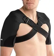 Double Shoulder Brace for Women & Men,Double Sleeve for Sleeping,Adjustable Support for Rotator Cuff,Frozen Shoulder,AC Joint,Labrum Tear,Pain Relief Dual Wrap (X-Large)