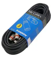 Samson MC18 (3) 18' Ft XLR-XLR Microphone Cables for Heavy duty XLR Connectors