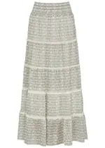Alice + Olivia Aisha Printed Chiffon Maxi Skirt - Green - XS XS