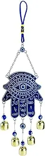 Zingtsing Evil Eye Wall Hanging Decor Turkish Hamsa Hand Wind Chimes Lucky Wind Bells Handcraft Hanging Ornament for Car Bag Home Garden Patio Office