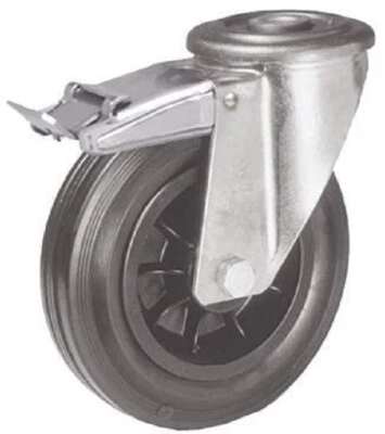Lag HEAVY DUTY M22 BRAKED STEM SWIVEL CASTOR 200mm 205kg Thermoplastic Hub