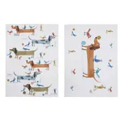 Ashdene Canine Capers Set of 2 Kitchen Towels - Dachshund