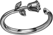 [Healeved] Sterling Retro Flower Open Wrap Ring for Women Ring present Stackable Finger Accessory for Daily Wear Elegant Floral Design