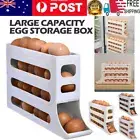 Automatic Scrolling Egg Rack Holder Storage Box Container Refrigerator 4-Tier