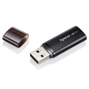 Apacer宇瞻 AH25B 時尚金屬 USB 3.1高速隨身碟-霧面黑 64GB