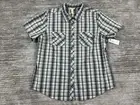Bit & Bridle Top Womens 1X Multicolor Button Up Shortsleeve Cotton NWT