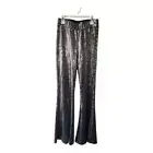 C&V Chelsea & Violet High Rise Sequin Pull On Flare Pants Size S New