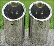 Compatible For Volkswagen Jetta MK6 1.4T Golf 6 Golf 7 MK7 1.4T Car Exhaust Tip Muffler tip Cover Stainless Steel Auto Parts Decoration(Silver 1Pair)