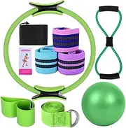 Pilates Essentials Kit for Women,Pilates Kit for Home Workouts, Yoga Ball Figure 8 Resistance Band for Stretching, Suitable for Advanced and Beginners Users