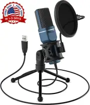 Microfono Condensador USB Para PC Laptop Videoconferencia Podcast Streaming Zoom