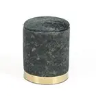 Round Storage Ottoman with Removable Lid, Upholstered Padded Vanity Stool